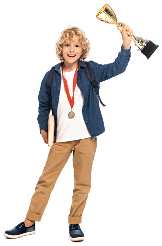 boy-with-trophy Grants Trophies & Engraving | Custom Trophy Sydney